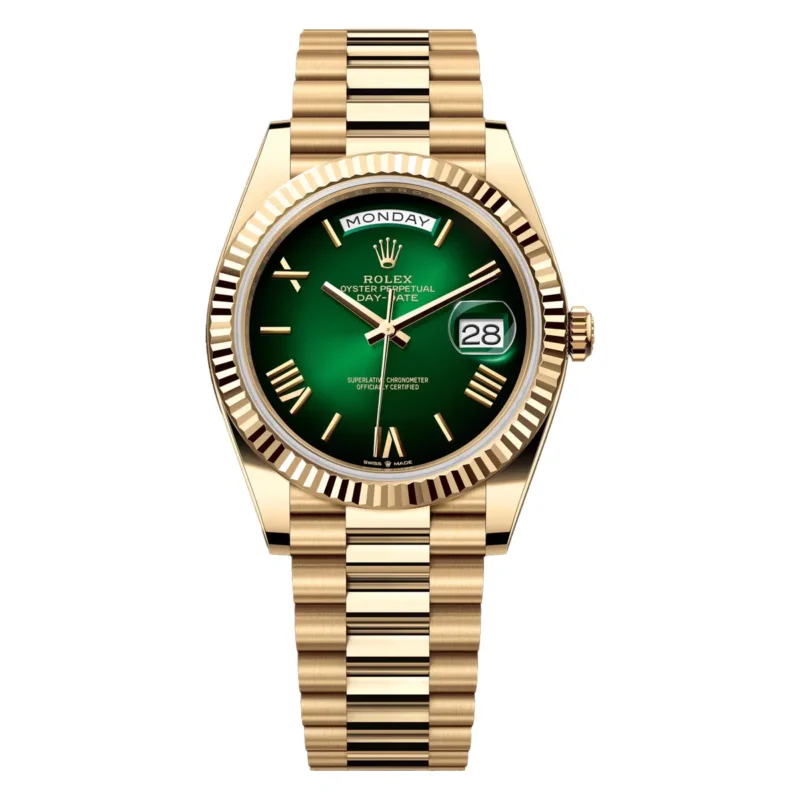 Rolex Day-Date Green ombré Dial Yellow Gold President